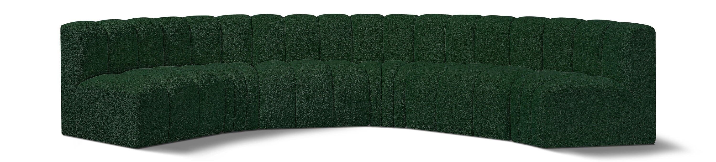 Arc - Boucle Fabric 6 Piece U-Shaped Modular Sofa