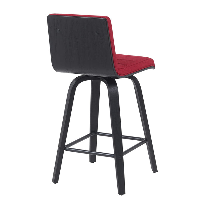 Vienna - Modern Counter Height Swivel Bar Stool - Black Brushed Wood Frame
