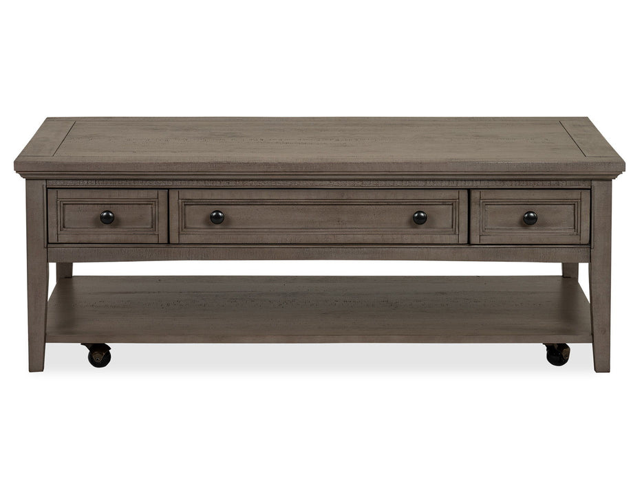 Paxton Place - Rectangular Cocktail Table With Casters - Dovetail Gray