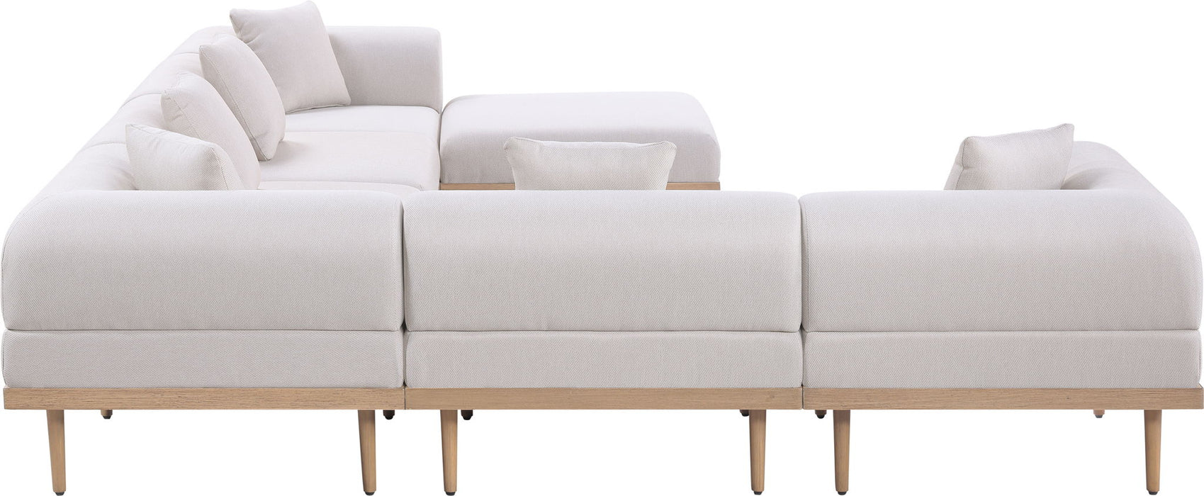 Laguna - 7 Piece Resilient Water Resistant Fabric 142" Upholstered Outdoor Patio Modular Sectional