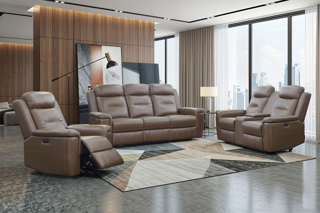 Keldon - Reclining Sofa With Power Footrest - Brown