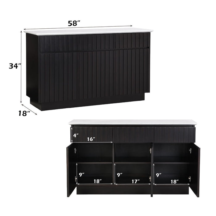 Jaramillo - Server - Engineering Marble Top & Black