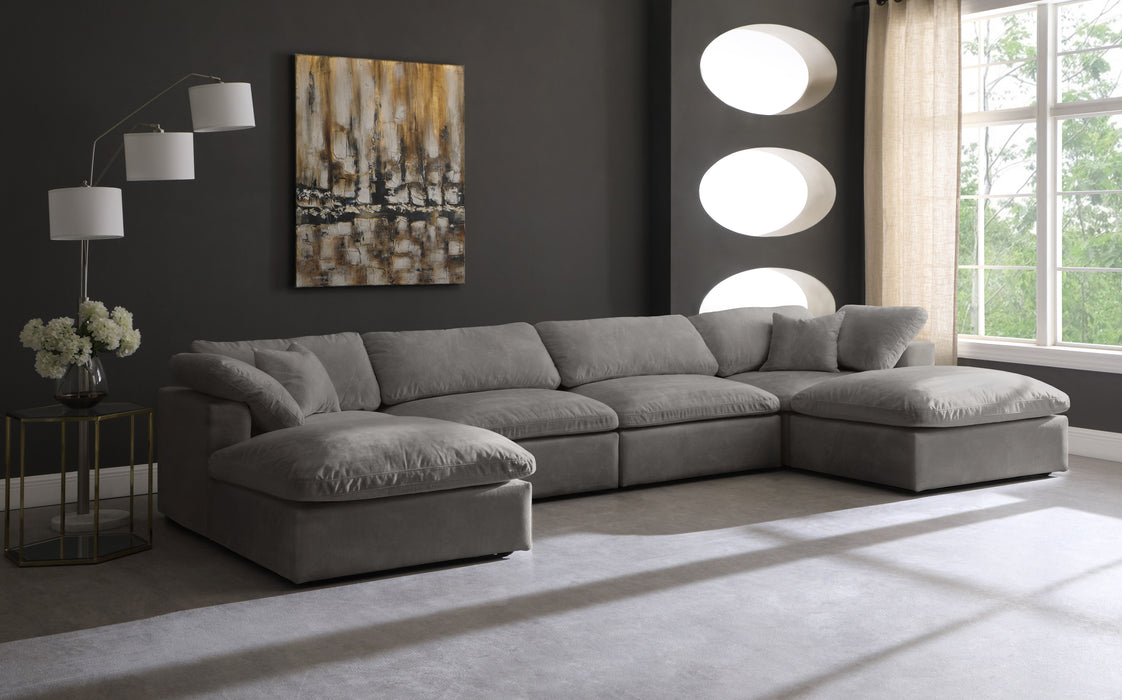 Cozy - Modular Sectional 6 Piece Cloud - Grey - Fabric