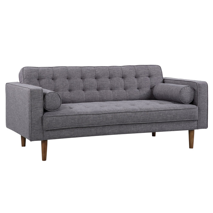 Element - Mid-Century Modern Loveseat - Dark Gray / Walnut