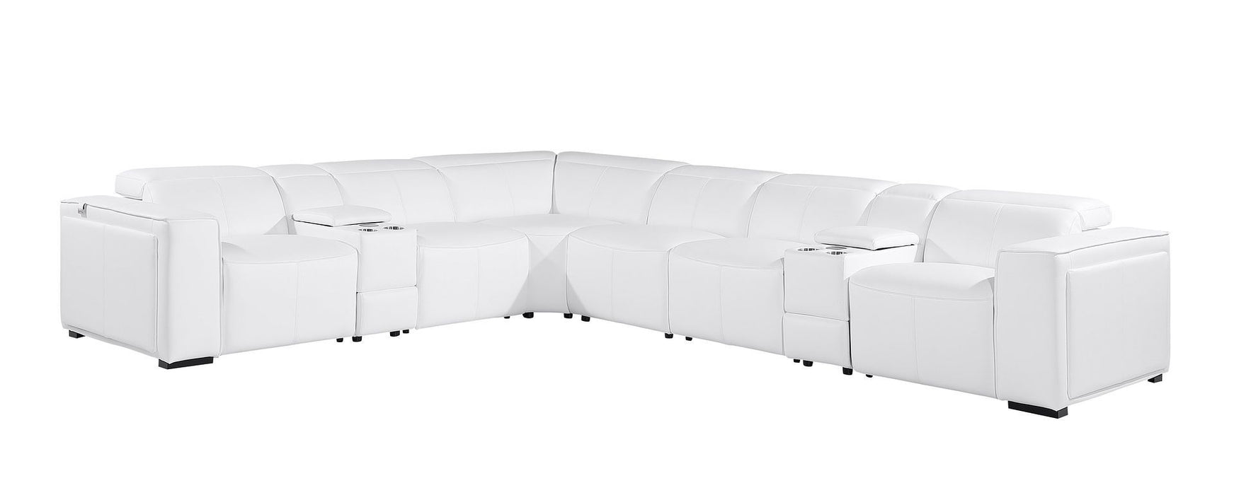 1224 - 8-Piece L-Shaped Sectional Sofa In With 3 Power Recliners & Power Headrests
