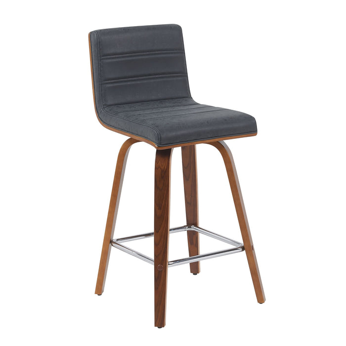 Vienna - Modern Counter Height Swivel Bar Stool - Walnut Finished Wood Frame
