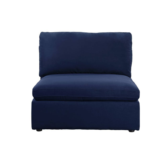 Crosby - Modular Armless Chair - Blue Fabric