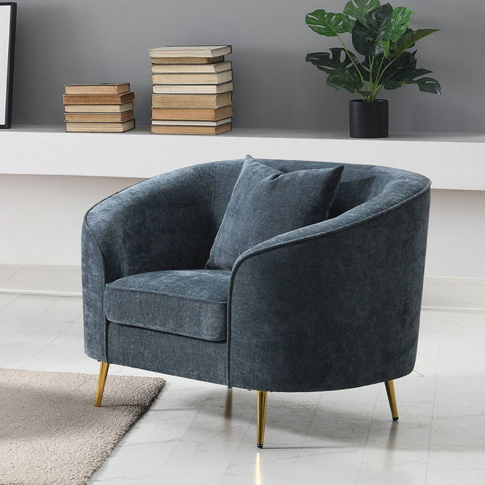 Nakendra - Chair With Pillow - Cobalt Blue Chenille