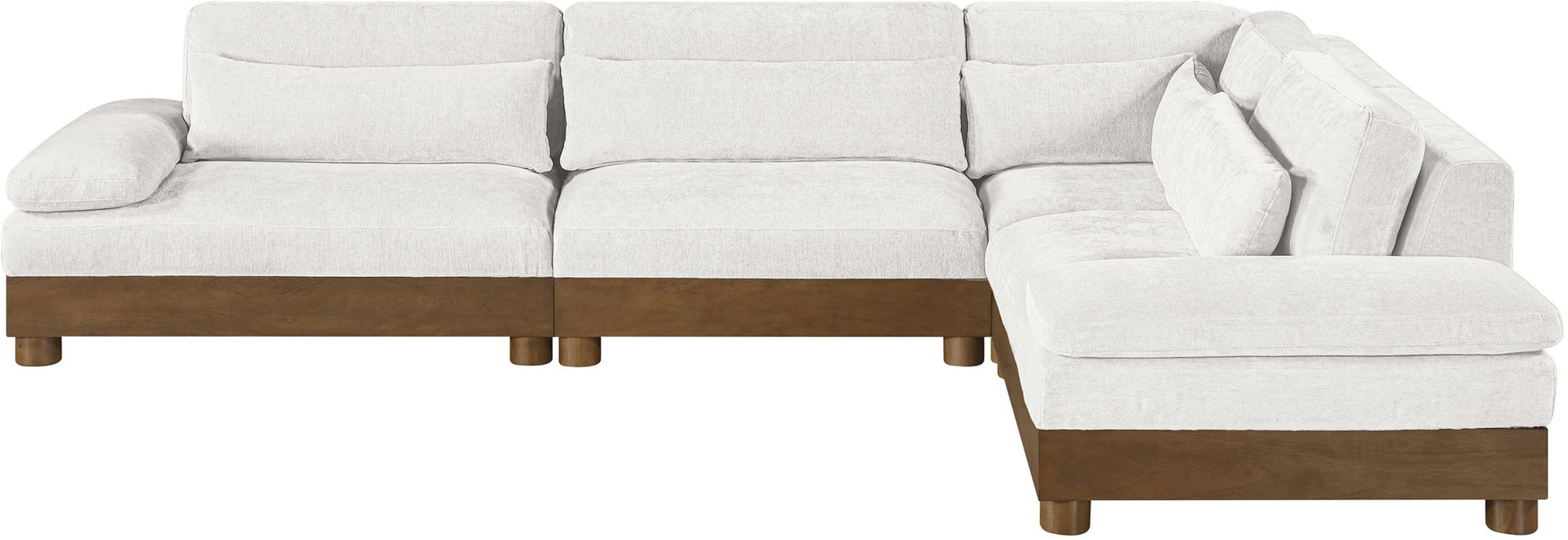 Turin - Chenille Fabric Upholstered Modular Sectional - Cream