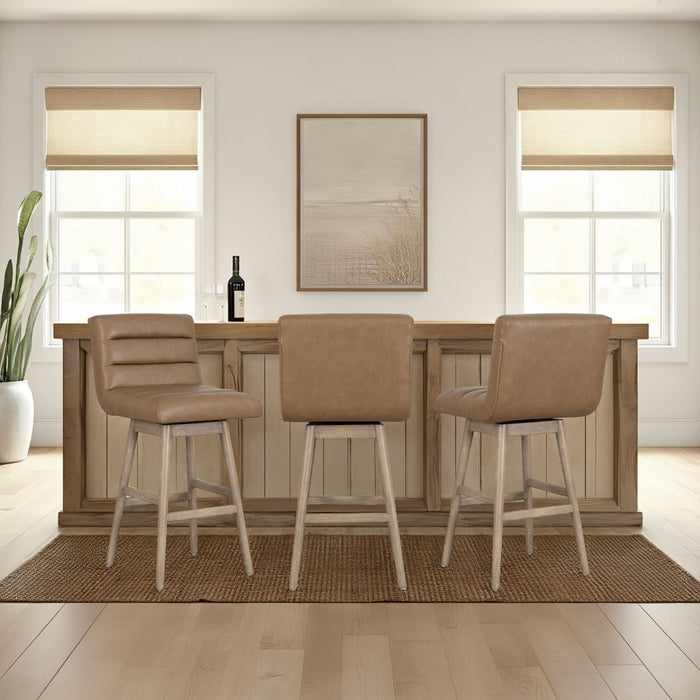 Elias - Swivel Rubberwood Barstool