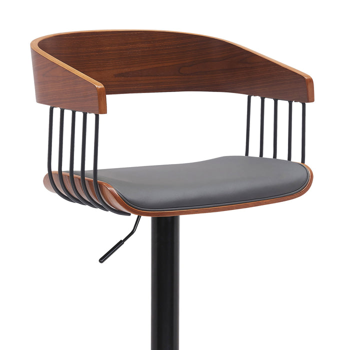 Larisa - Adjustable Walnut Wood Bar Stool