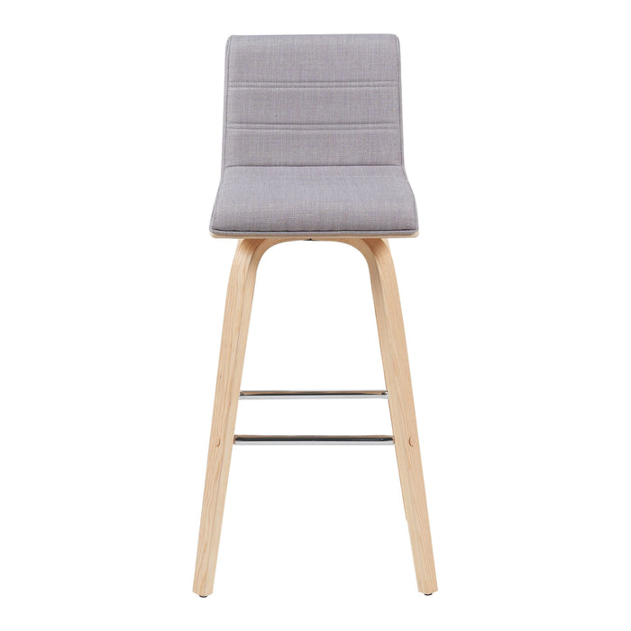 Vienna - Modern Swivel Bar Height Stool - Patterned Oak Wood Frame
