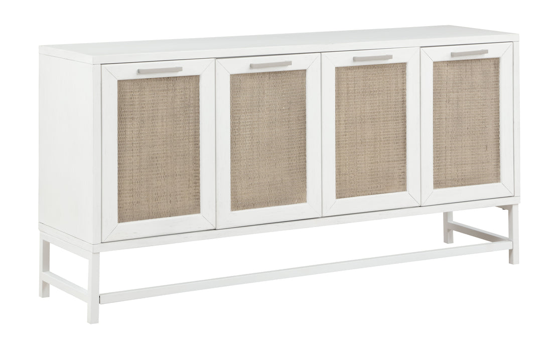 Hawthorne - Four Door Credenza - White / Rattan