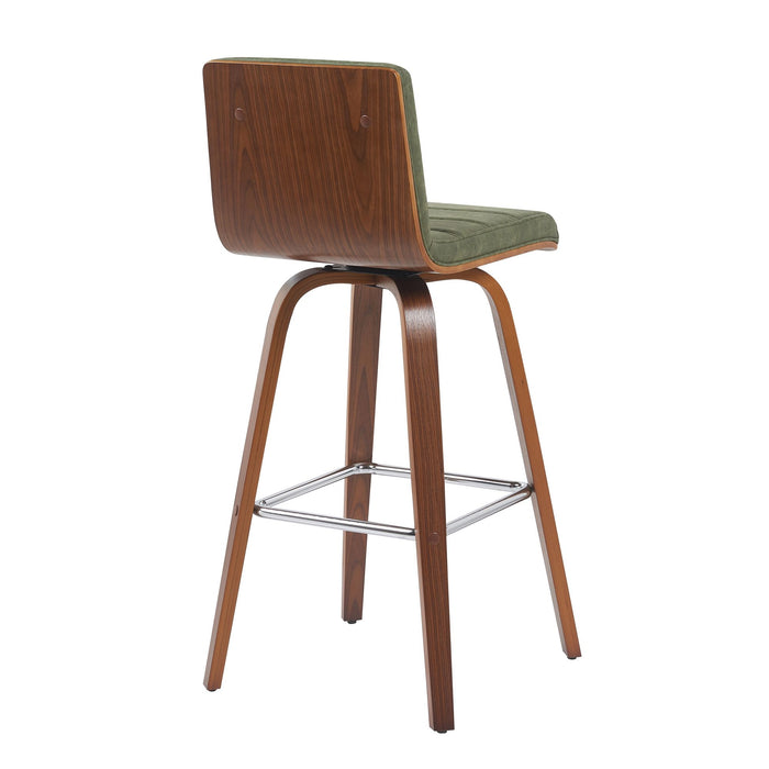 Vienna - Modern Swivel Bar Height Stool - Walnut Finished Wood Frame