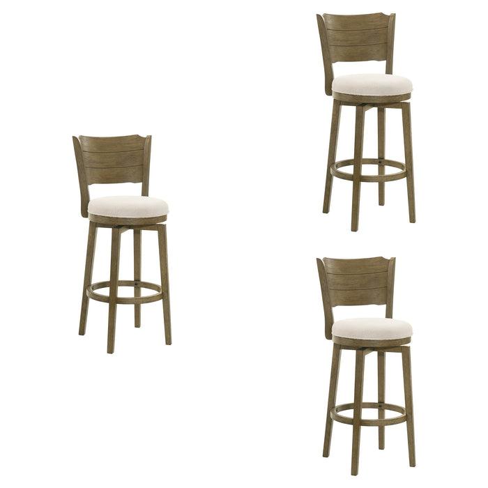 Winsley - Coastal Modern Swivel Wood Bar Height Kitchen Bar Stool