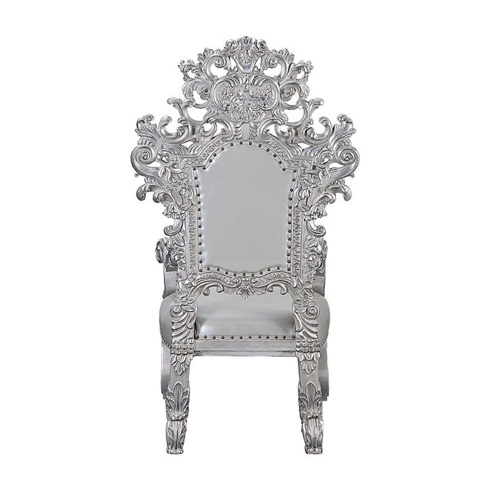 Valkyrie - Arm Chair (Set of 2) - Synthetic Leather & Antique Platinum