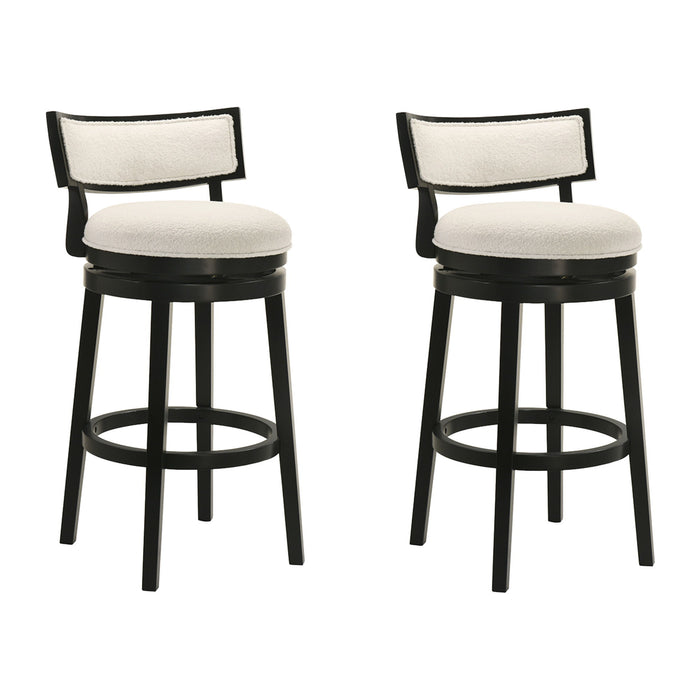 Noely - Modern Farmhouse Swivel Wood Bar Height Kitchen Bar Stool