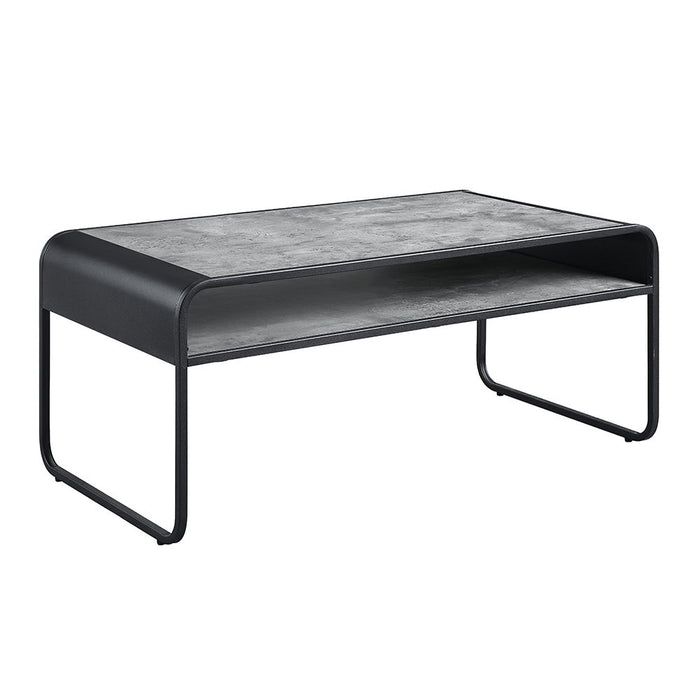 Raziela - Coffee Table - Concrete Gray & Black