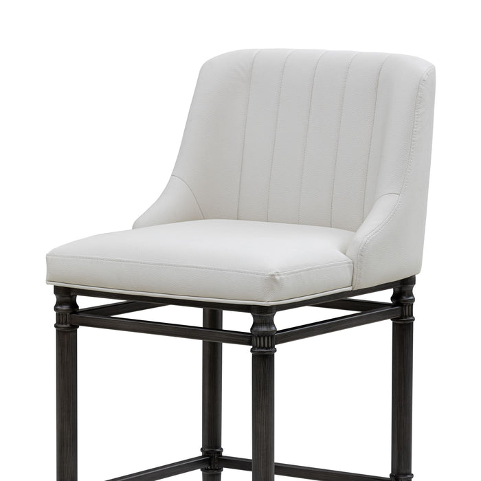Marvin - Steel Frame Faux Leather Upholstered Counter Height Barstool