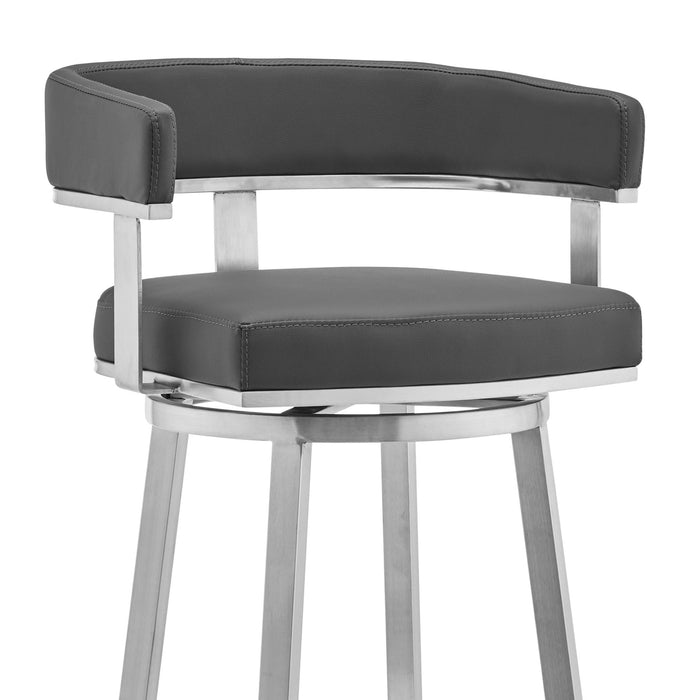 Cohen - Brushed Stainless Steel Swivel Bar Stool