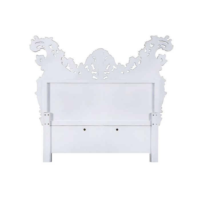 Valkyrie - Eastern King Bed - Synthetic Leather & Antique Platinum