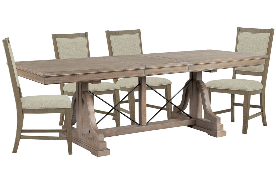 Paxton Place - Extendable Trestle Dining Table Set