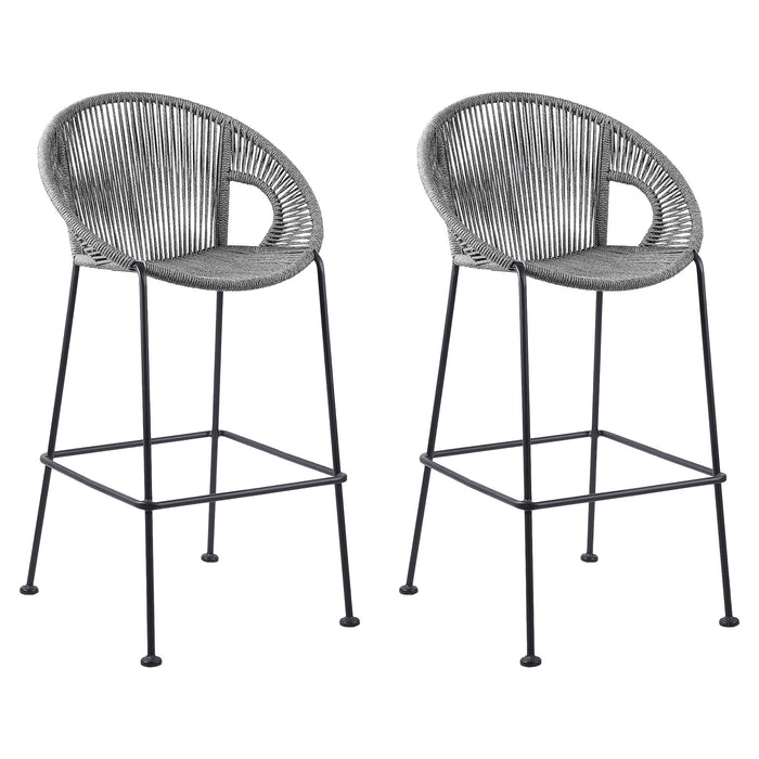 Acapulco - 30" Indoor Outdoor Steel Bar Stool With Rope Set of 2
