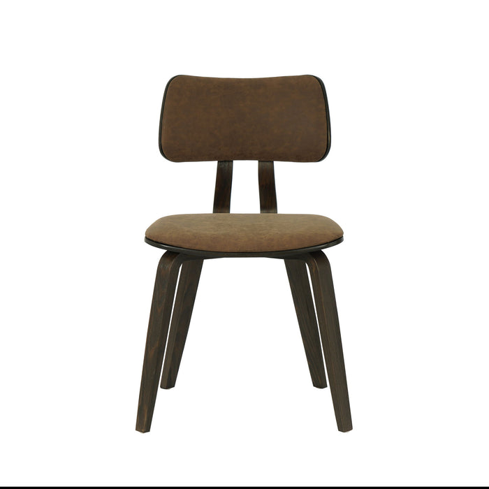 Jaguar - Curved Back Wood Dining Chair With Faux Leather Seat