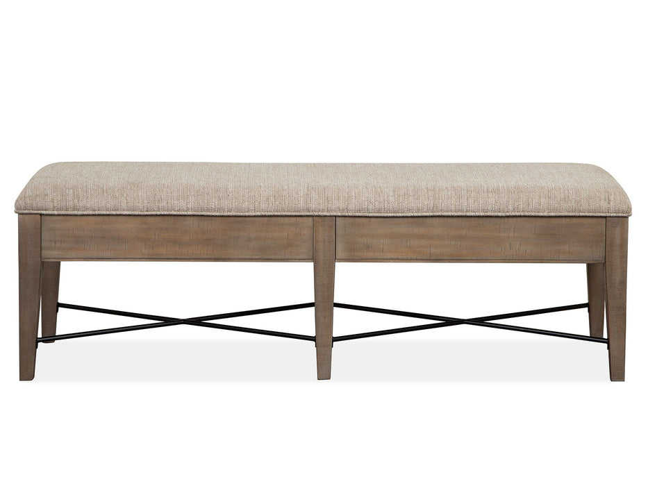 Paxton Place - Bench With Upholstered Seat - Dovetail Gray