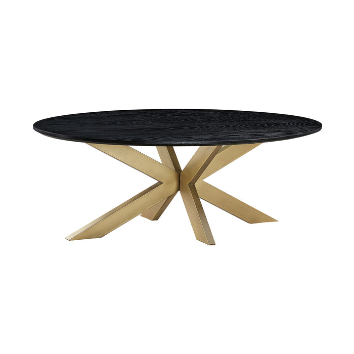 Lombard - Oval Coffee Table - Black Brushed Oak