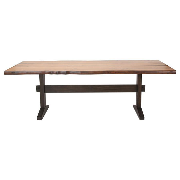 Bexley - Rectangular Live Edge Dining Set - Natural Honey And Espresso