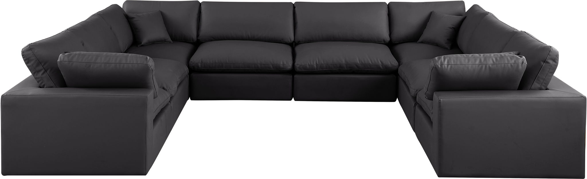 Comfy - 8 Piece Faux Leather Modular Sectional