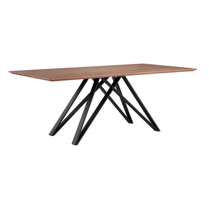 Modena - Contemporary Dining Table - Matte Black / Walnut Wood