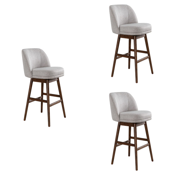 Sadie - Solid Wood Upholstered 30" Bar Height Swivel Barstool