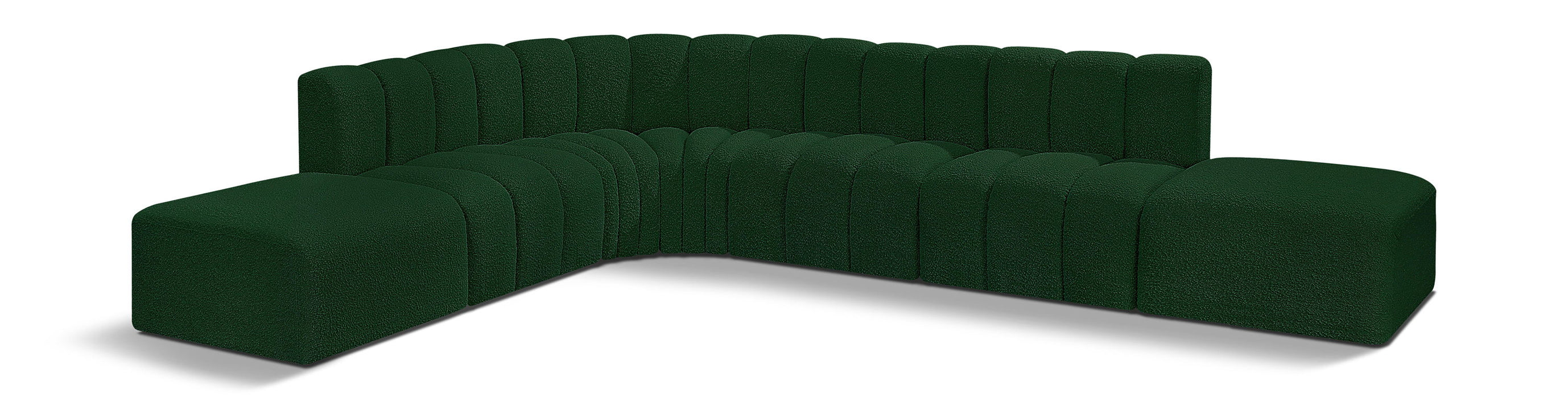 Arc - Boucle Fabric 7 Piece Corner Modular Sofa