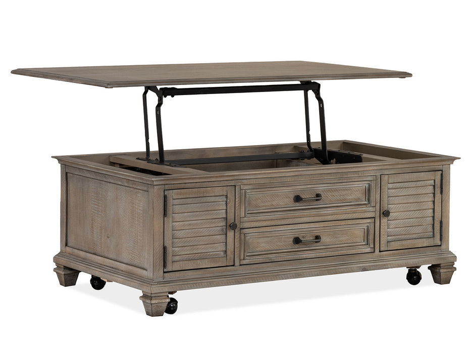 Lancaster - Lift Top Storage Cocktail Table (With Casters) - Dove Tail Gray