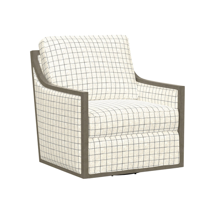Cecily - Swivel Chair - Charcoal Windowpane