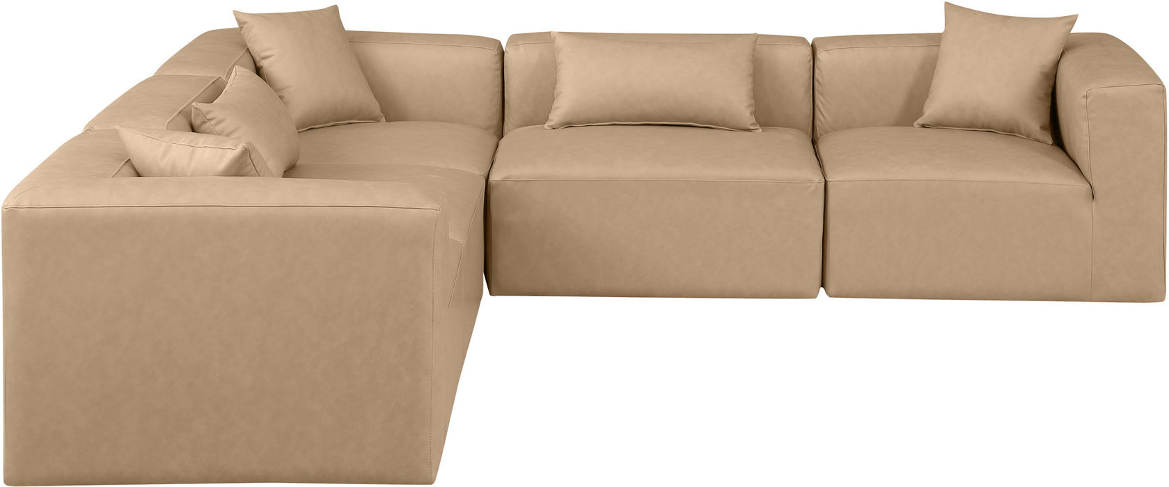 Cube - 5 Piece Modular Corner Sectional - Tan