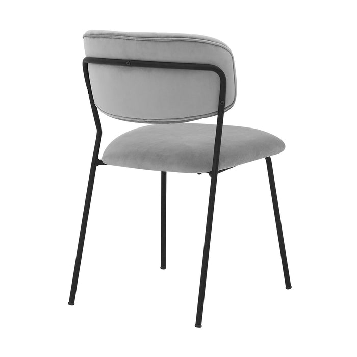 Carlo - Velvet And Metal Dining Room Chairs (Set of 2) - Gray