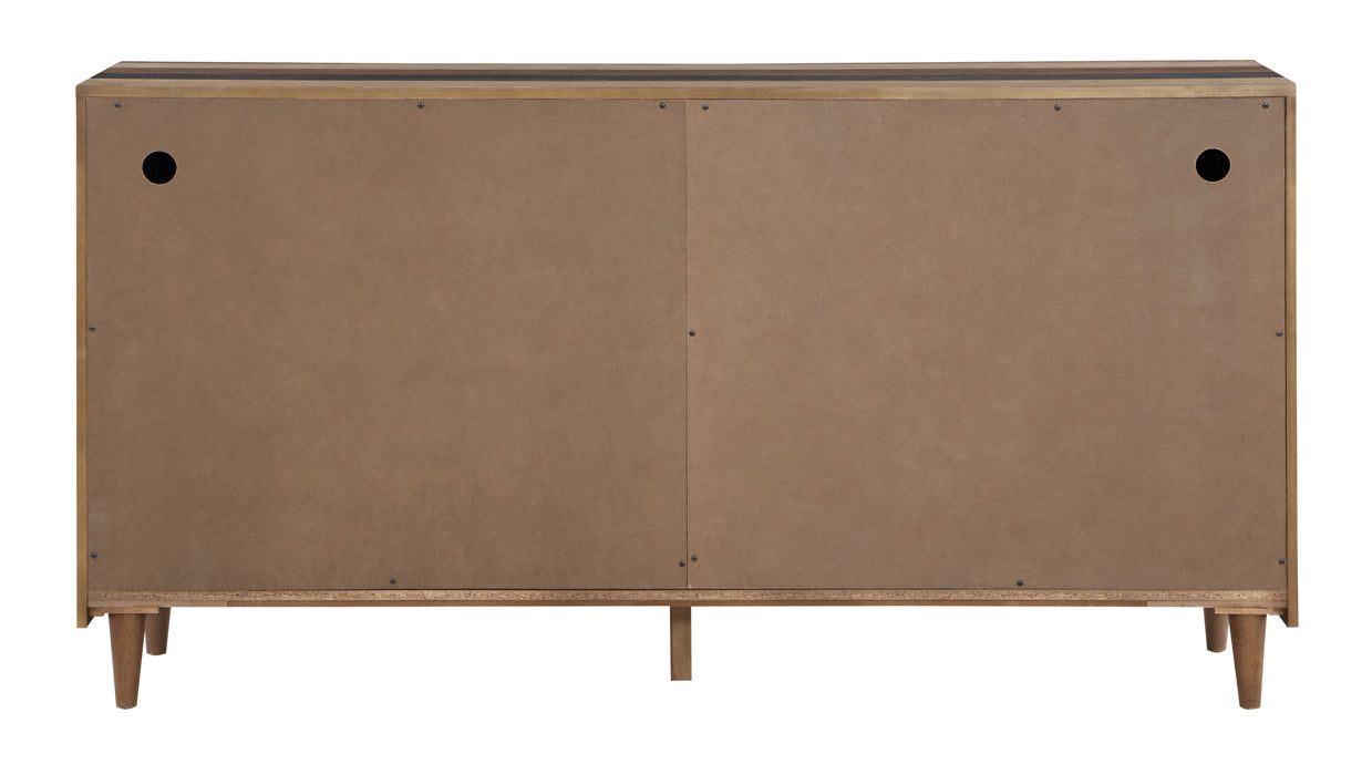 Wellington - Four Door Credenza - Browns / Black