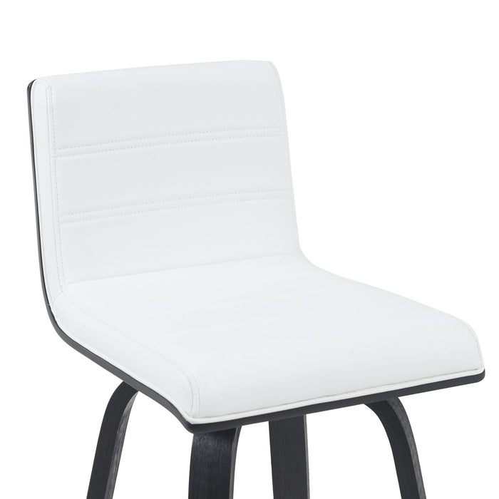 Vienna - Modern Swivel Bar Height Stool - Black Brushed Wood Frame