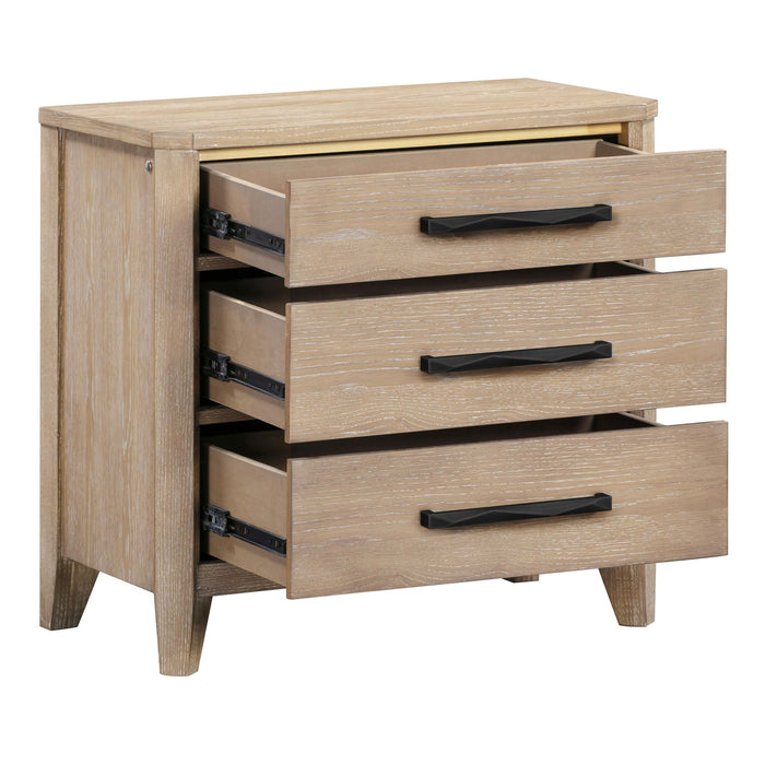 Breckenridge - 3 Drawer Nightstand With USB/C Port - Brown