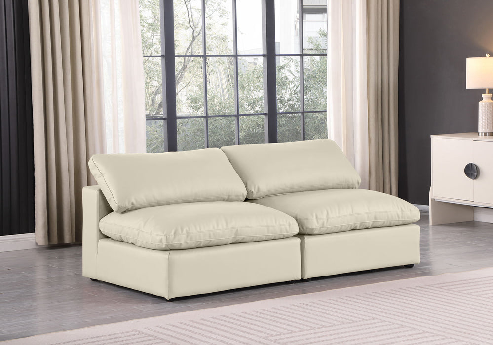 Comfy - Faux Leather Modular Armless Sofa 2 Seats