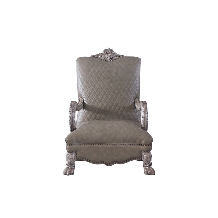 Dresden - Chair With Pillow - Synthetic Leather & Vintage Bone White