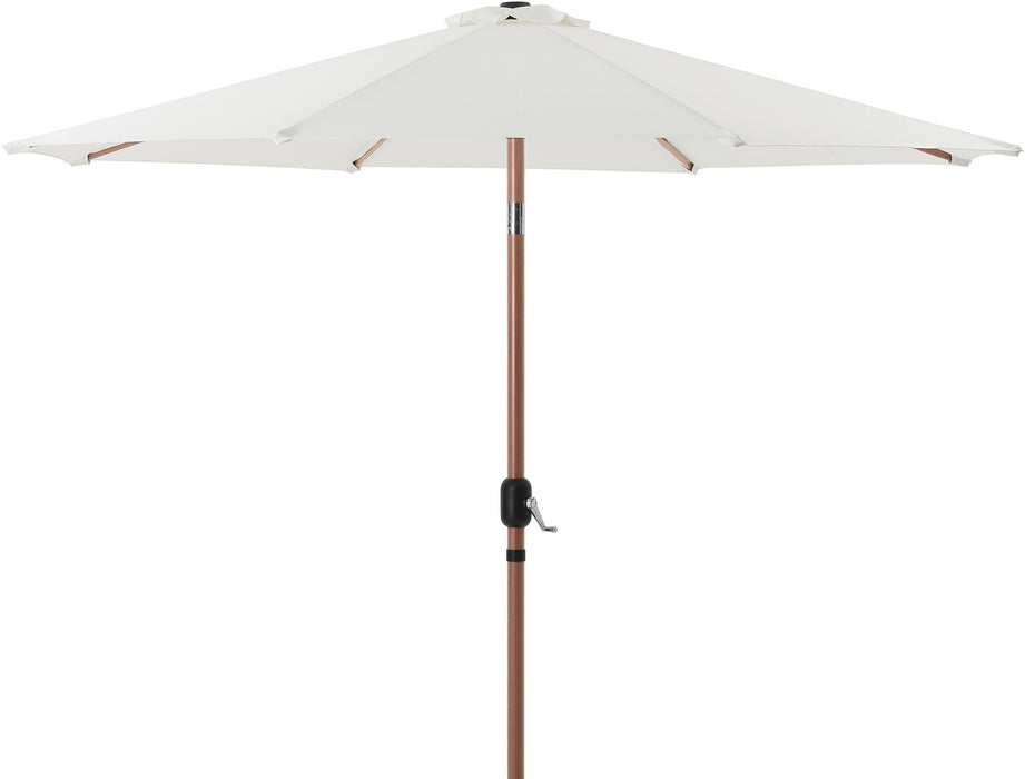 Fiji - Aluminum Patio Umbrella With Square White And Teak Base