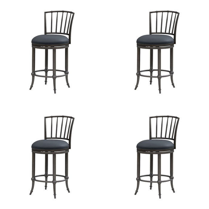 Vince - Commercial Grade Steel Frame Faux Leather Upholstered Swivel Counter Height Barstool