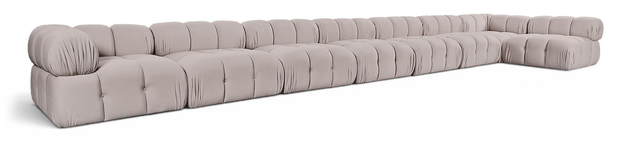 Orin - Velvet Performance Fabric Upholstered 8 Piece L-Shaped Sectional