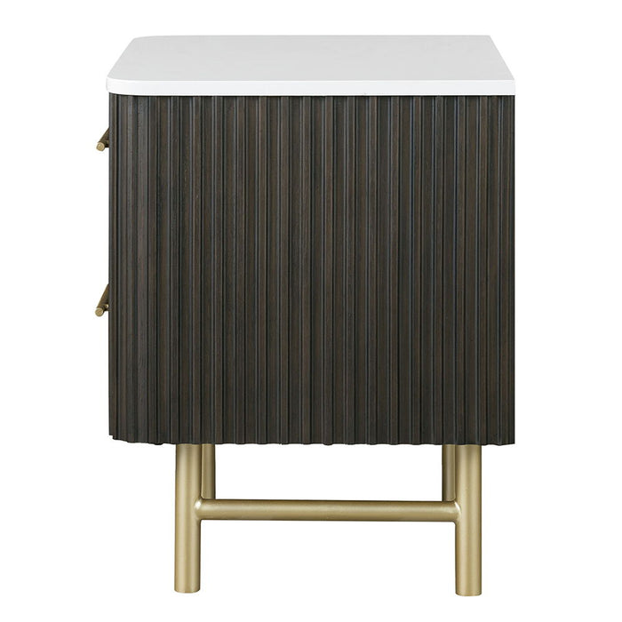 Clayten - Nightstand - Marble Top & Espresso