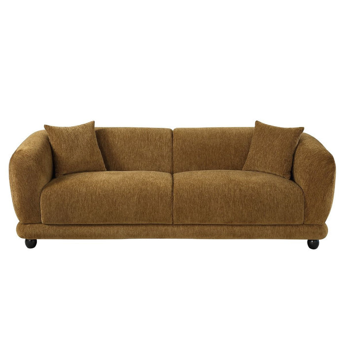 Lennox - Sofa With 2 Pillows - Brown Chenille