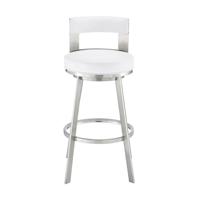 Lynof - Swivel Bar Stool - Brushed Stainless Steel Finish